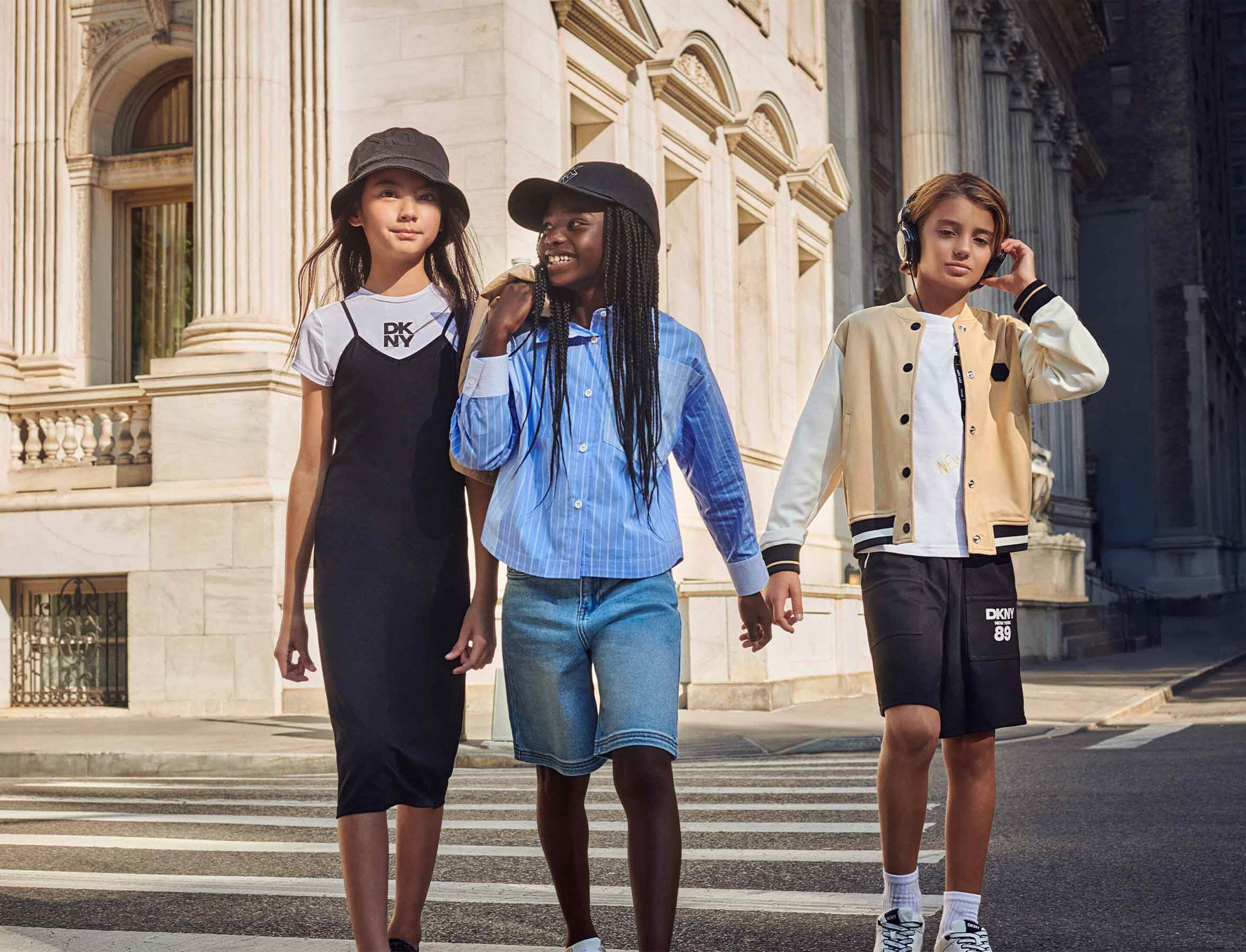 DKNY clothes on kids around