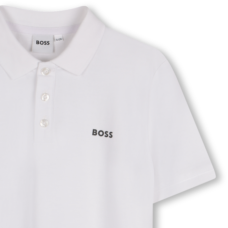 Polo de algod&oacute;n con logo BOSS 
                        NI&Ntilde;O