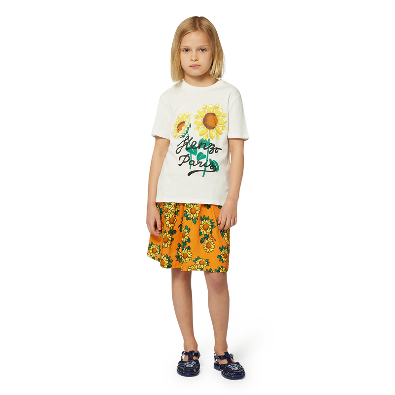 Falda de sat&eacute;n de algod&oacute;n KENZO KIDS 
                        NI&Ntilde;A
