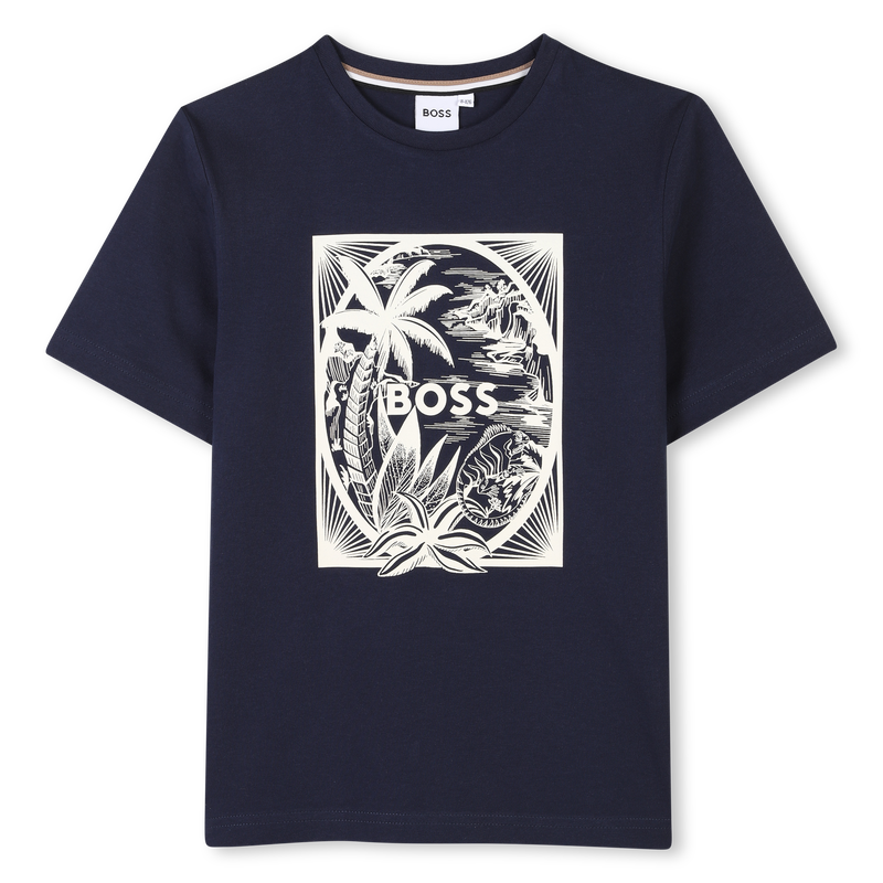Camiseta algod&oacute;n manga corta BOSS 
                        NI&Ntilde;O