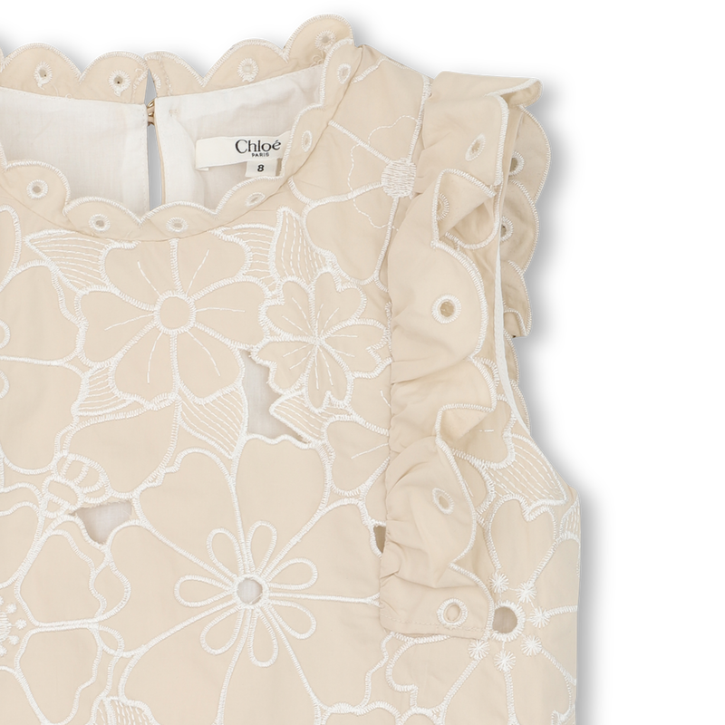 CAMISETA CON BORDADO FLORAL CHLOE 
                        NI&Ntilde;A