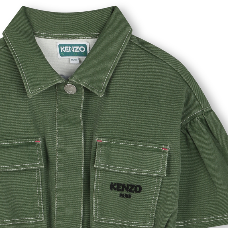 Vestido sahariano de algod&oacute;n KENZO KIDS 
                        NI&Ntilde;A