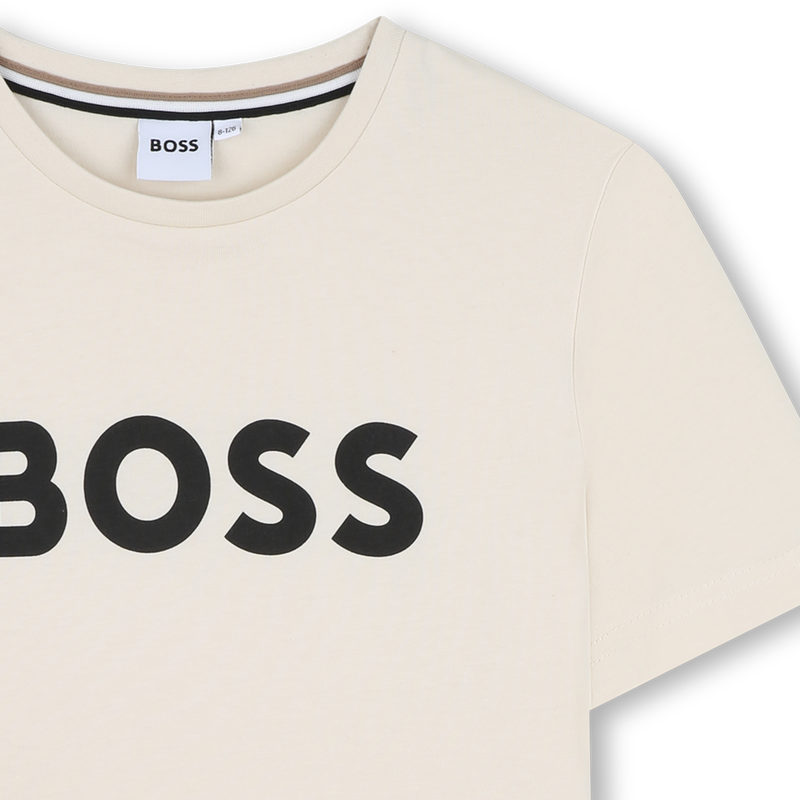 Camiseta manga corta y algod&oacute;n BOSS 
                        NI&Ntilde;O