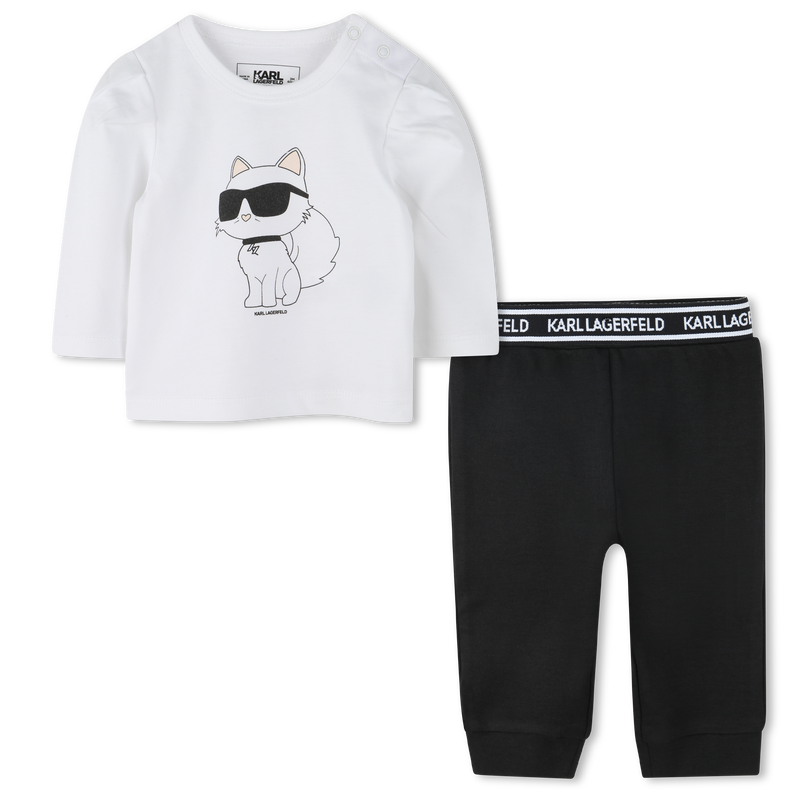 Camiseta y leggings de algod&oacute;n KARL LAGERFELD KIDS 
                        NI&Ntilde;A
