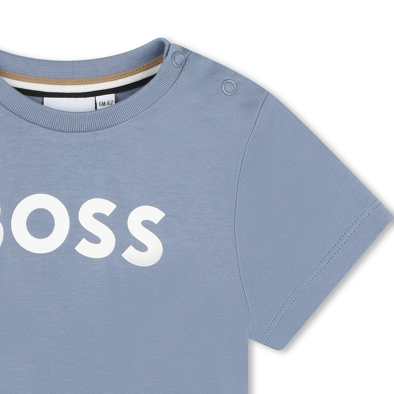 Camiseta de algod&oacute;n con logo BOSS 
                        NI&Ntilde;O