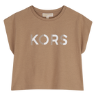 Camiseta de manga corta, BEIG, hi-res