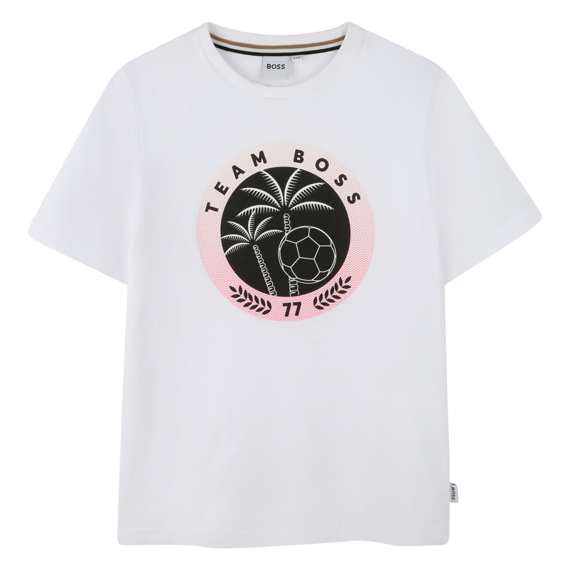 Camiseta algod&oacute;n manga corta BOSS 
                        NI&Ntilde;O