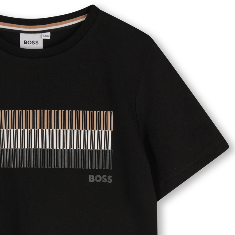 Camiseta manga corta y algod&oacute;n BOSS 
                        NI&Ntilde;O