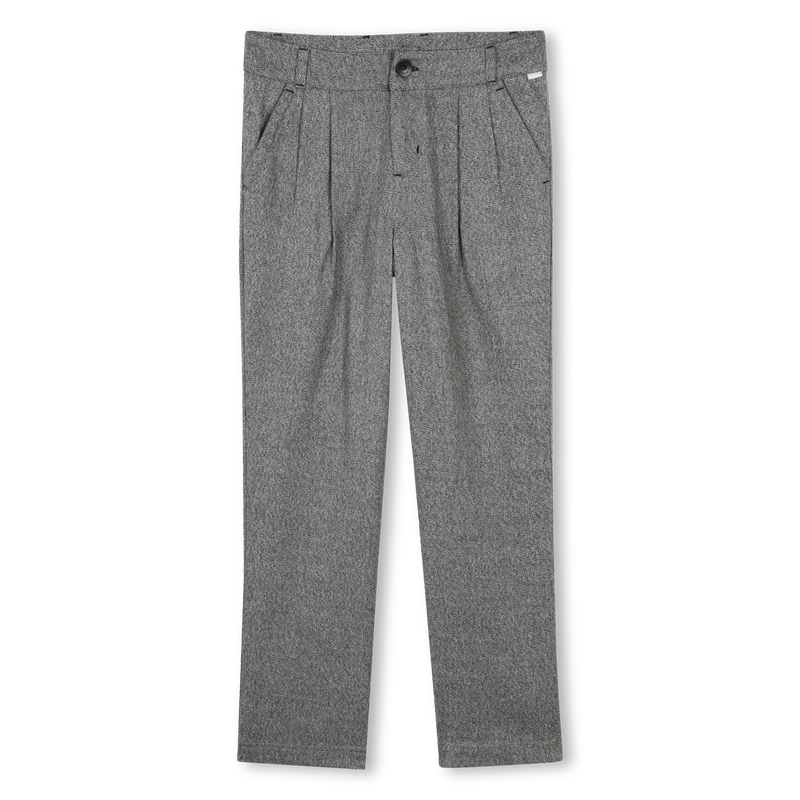 Pantal&oacute;n de algod&oacute;n con pinzas BOSS 
                        NI&Ntilde;A