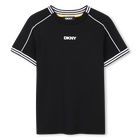 Camiseta con bandas de colores, NEGRO, hi-res