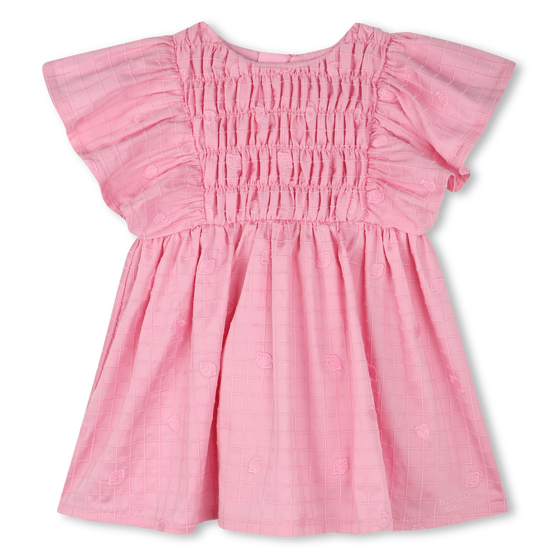 Vestido bordado de raso KENZO KIDS 
                        NI&Ntilde;A