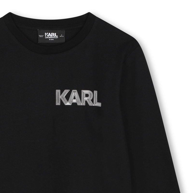 Camiseta algod&oacute;n y manga larga KARL LAGERFELD KIDS 
                        NI&Ntilde;O