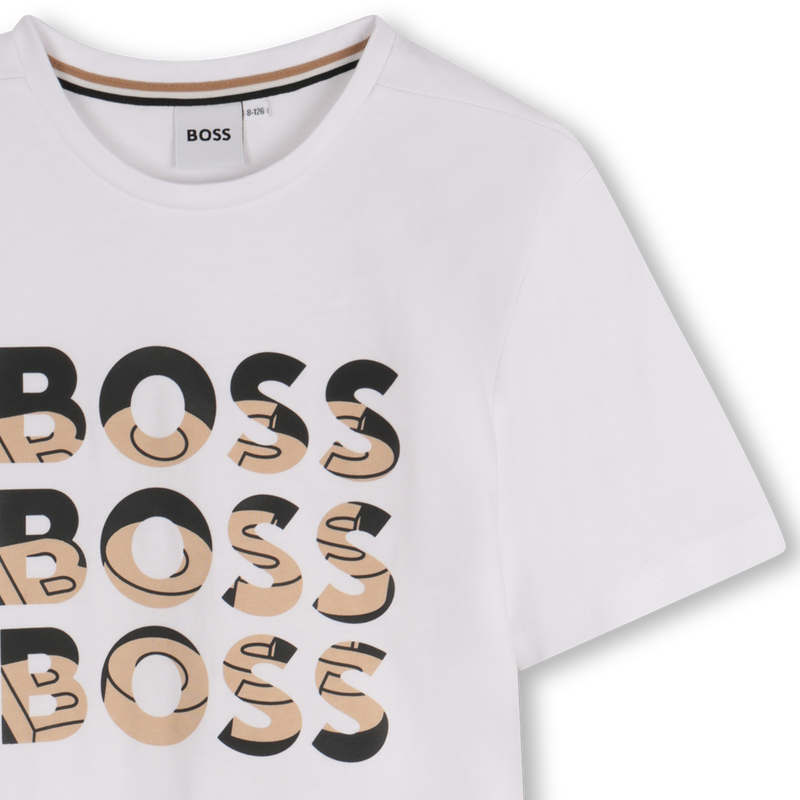 Camiseta manga corta y algod&oacute;n BOSS 
                        NI&Ntilde;O