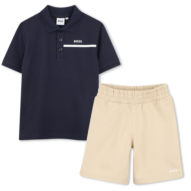 CONJUNTO POLO + PANTAL&Oacute;N CORTO BOSS 
                        NI&Ntilde;O