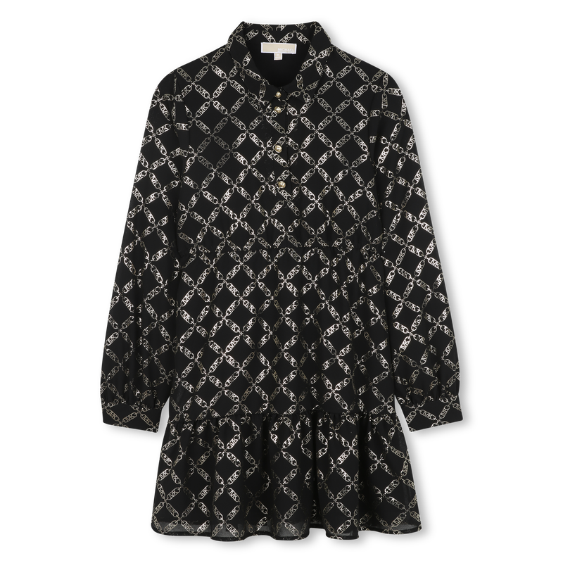 Vestido de poli&eacute;ster de manga larga MICHAEL KORS 
                        NI&Ntilde;A