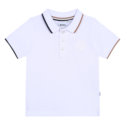 Polo de algod&oacute;n de rayas BOSS NI&Ntilde;O