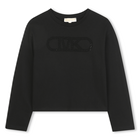 Camiseta de punto de manga larga, NEGRO, hi-res