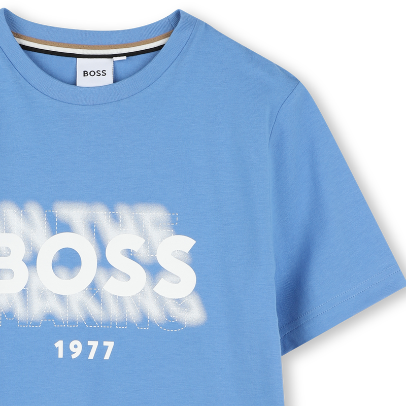 Camiseta algod&oacute;n manga corta BOSS 
                        NI&Ntilde;O