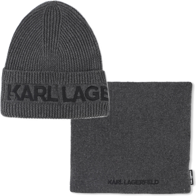 Conjunto de gorro de punto + calentador de cuello KARL LAGERFELD KIDS NI&Ntilde;O