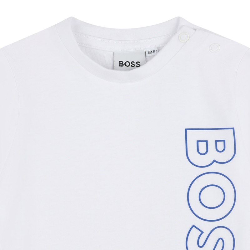 Camiseta de algod&oacute;n con logo BOSS 
                        NI&Ntilde;O