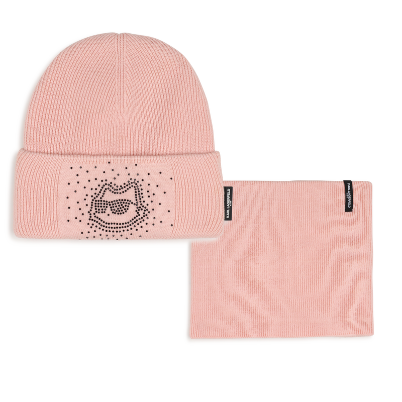 Conjunto de gorro y bufanda. KARL LAGERFELD KIDS 
                        NI&Ntilde;A