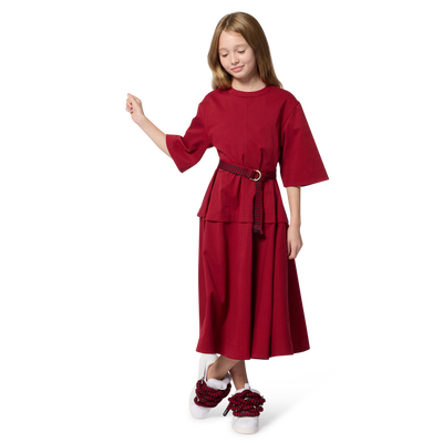 Vestido largo de algod&oacute;n LANVIN NI&Ntilde;A