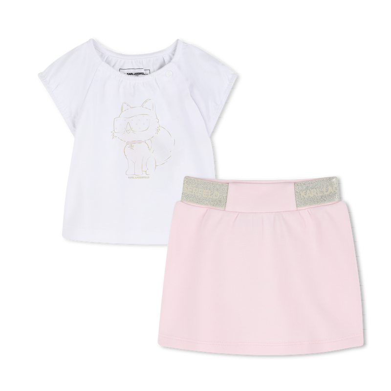 CONJUNTO DE CAMISETA Y FALDA KARL LAGERFELD KIDS 
                        NI&Ntilde;A