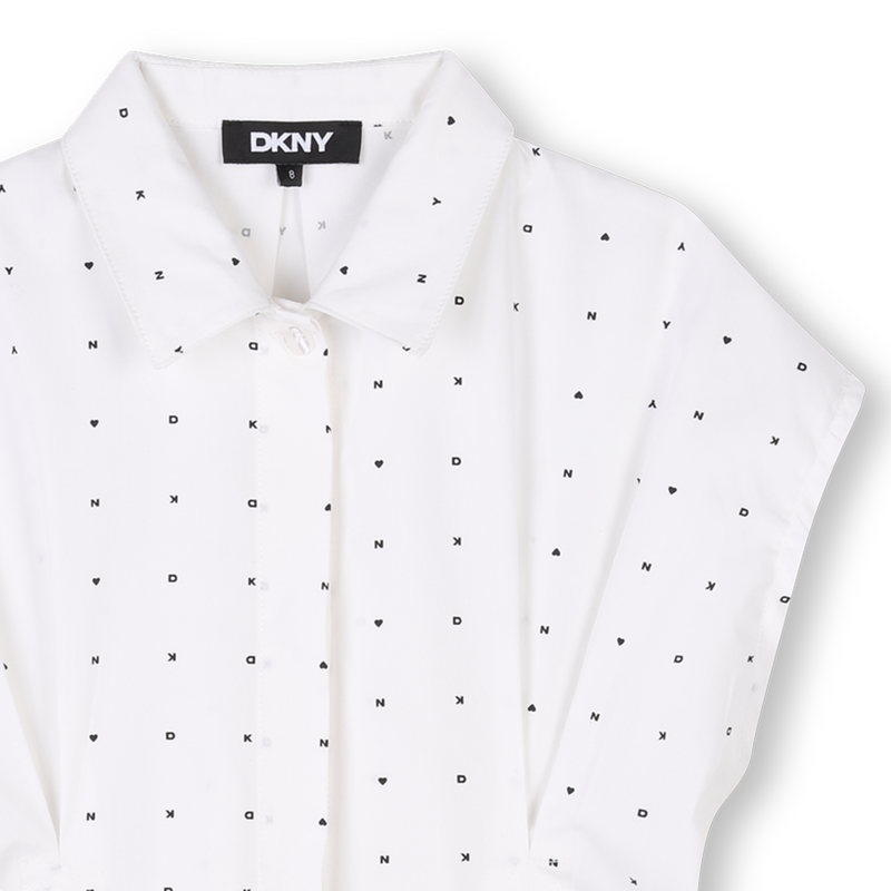 Vestido manga corta y algod&oacute;n DKNY 
                        NI&Ntilde;A