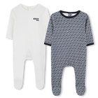 Conjunto de dos pijamas de algod&oacute;n, BLANCO ROTO, hi-res