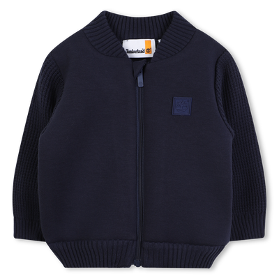 C&aacute;rdigan con cremallera y mangas en contraste TIMBERLAND NI&Ntilde;O