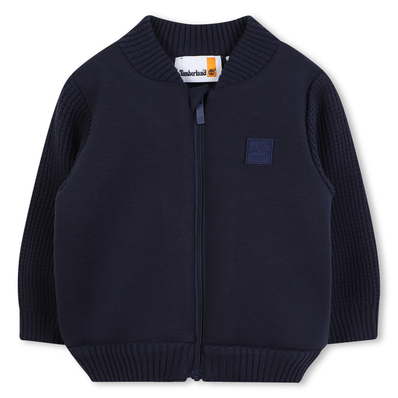 C&aacute;rdigan con cremallera y mangas en contraste TIMBERLAND 
                        NI&Ntilde;O