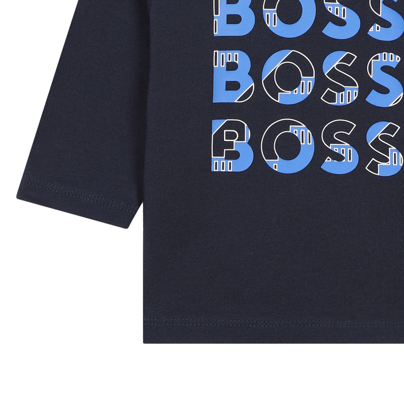 Camiseta de algod&oacute;n multilogo BOSS 
                        NI&Ntilde;O