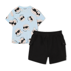 Conjunto de camiseta y pantal&oacute;n corto KARL LAGERFELD KIDS 
                    NI&Ntilde;O