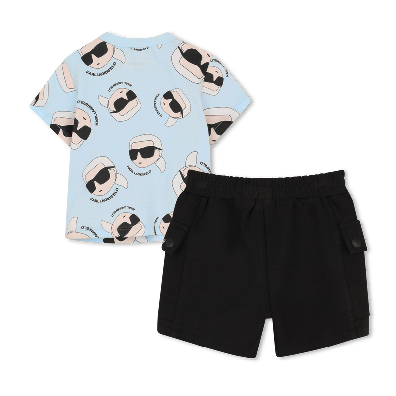 CONJUNTO DE CAMISETA Y PANTAL&Oacute;N CORTO KARL LAGERFELD KIDS 
                        NI&Ntilde;O