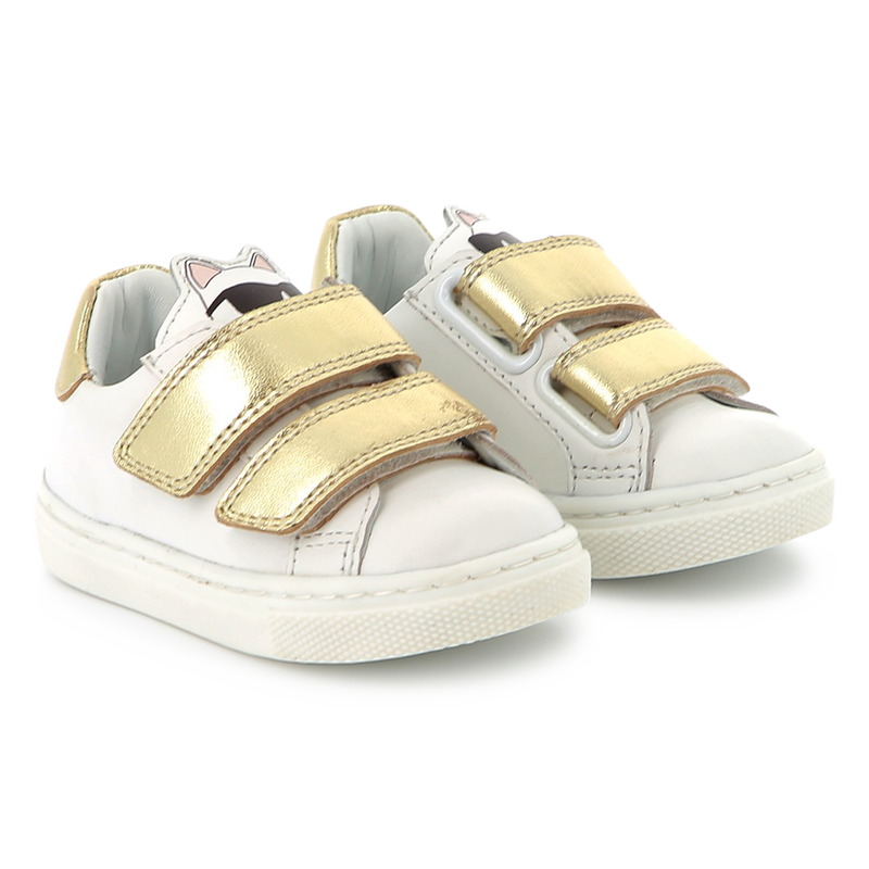 Zapatillas de cuero con velcro KARL LAGERFELD KIDS 
                        NI&Ntilde;A
