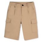 Bermudas lisas con bolsillos, BEIG, hi-res