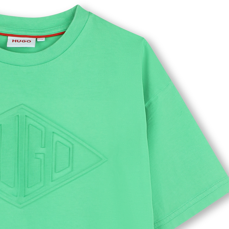 Camiseta de algod&oacute;n deste&ntilde;ida HUGO 
                        NI&Ntilde;O
