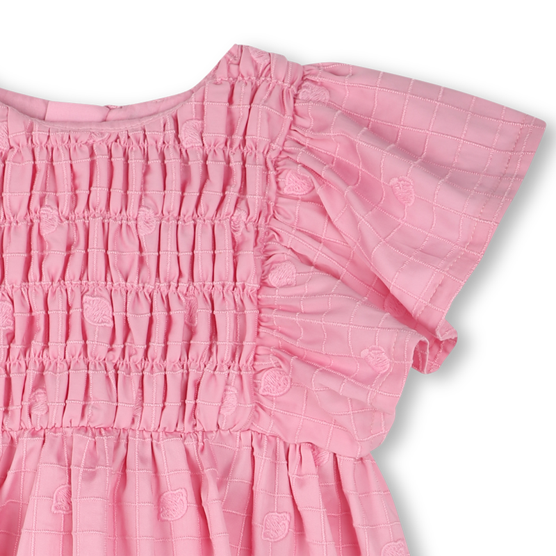 Vestido bordado de raso KENZO KIDS 
                        NI&Ntilde;A