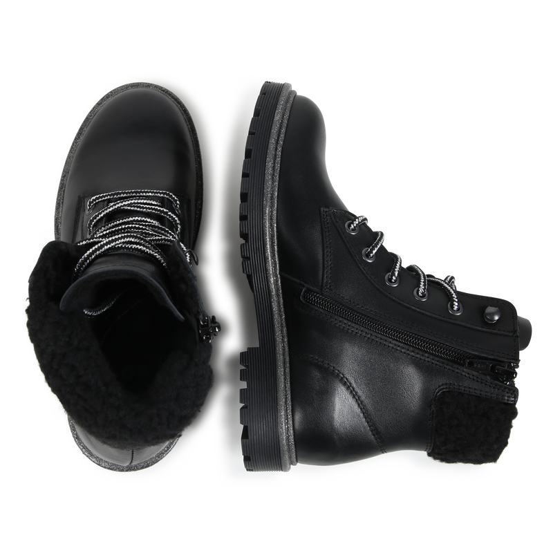 Botines de piel y cordones BOSS 
                        NI&Ntilde;A