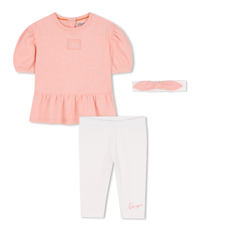 Conjunto de vestido + leggings + diadema KENZO KIDS 
                        NI&Ntilde;A