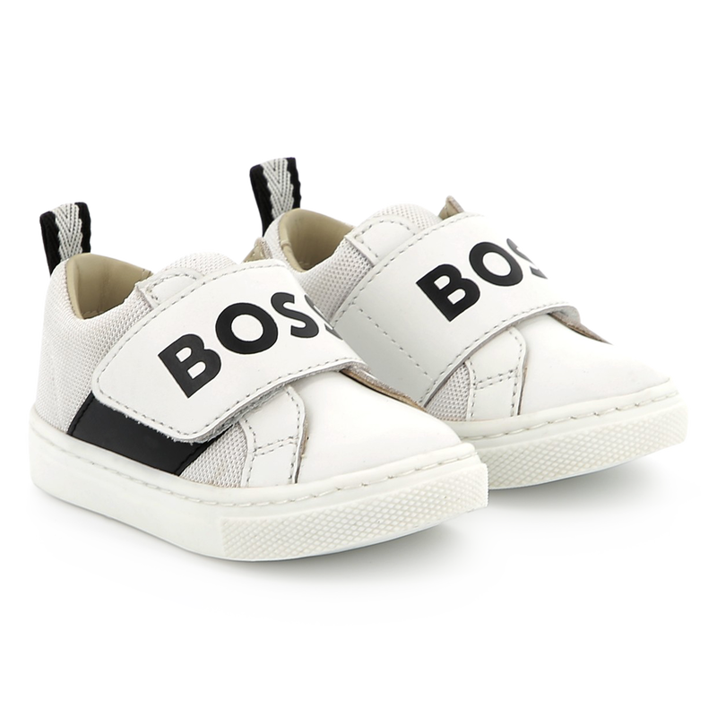 Deportivas de piel y velcro BOSS 
                        NI&Ntilde;O