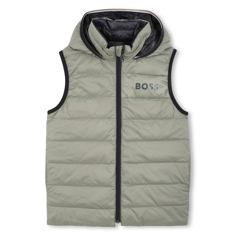 Chaqueta acolchada con capucha efecto flenn BOSS 
                        NI&Ntilde;O