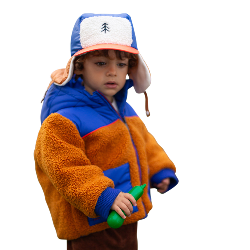 Abrigo bimaterial y bicolor CARREMENT BEAU 
                        NI&Ntilde;O