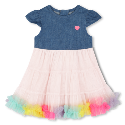 Vestido bimateria con volantes BILLIEBLUSH NI&Ntilde;A