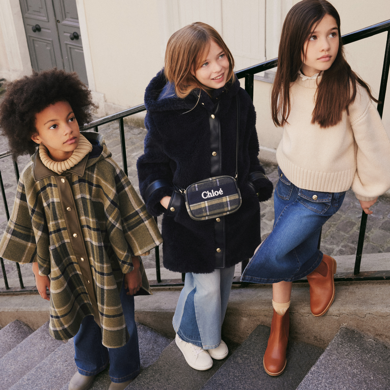 Abrigo capa a cuadros CHLOE 
                        NI&Ntilde;A