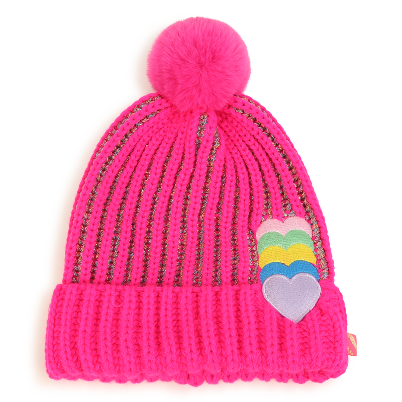 Gorro de rayas con corazones