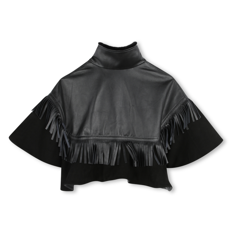 Chaqueta capa con flecos CHLOE 
                        NI&Ntilde;A