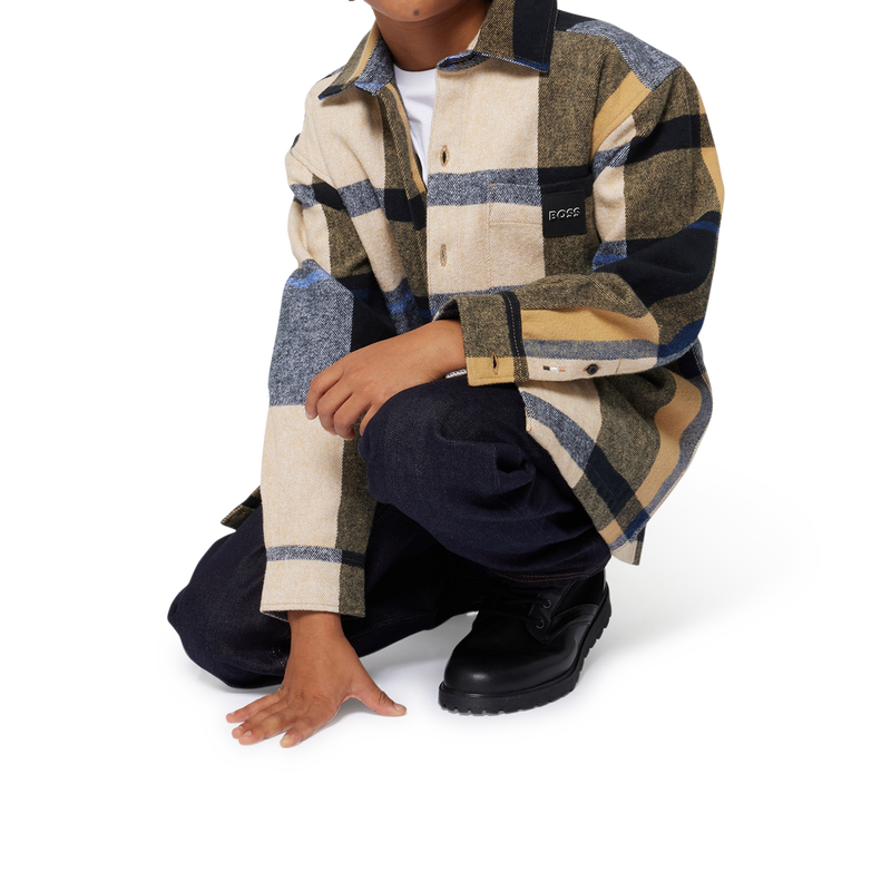 Camisa algod&oacute;n de manga larga BOSS 
                        NI&Ntilde;O