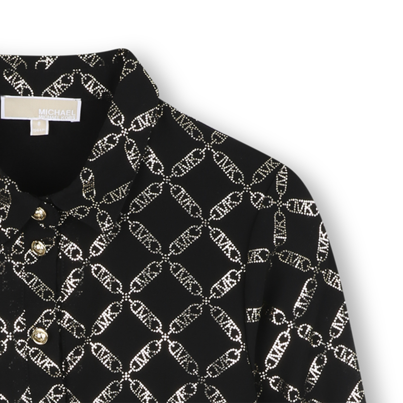 Vestido de poli&eacute;ster de manga larga MICHAEL KORS 
                        NI&Ntilde;A