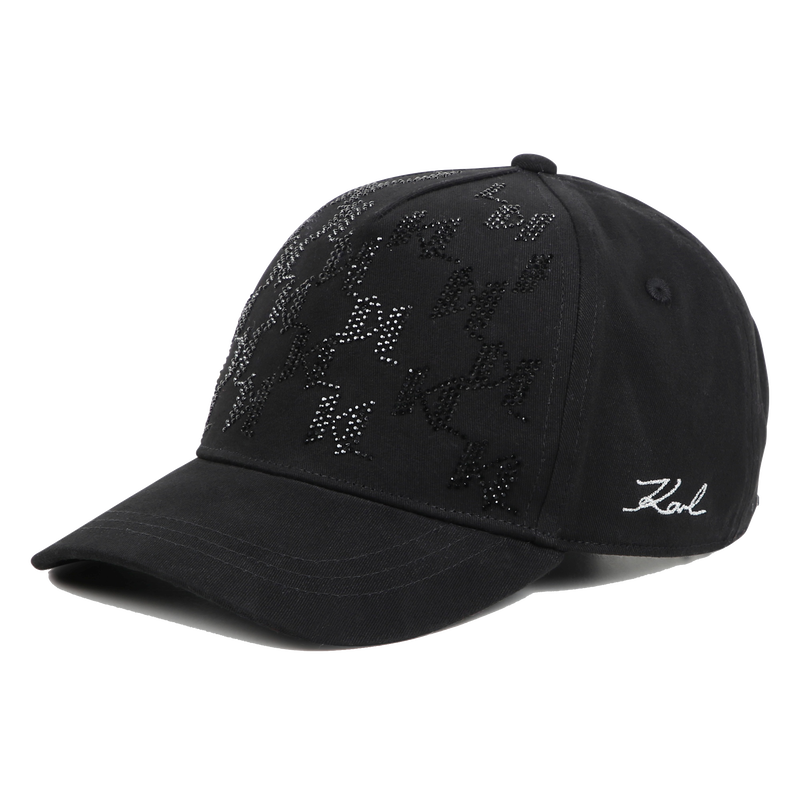 Gorra de algod&oacute;n con estr&aacute;s KARL LAGERFELD KIDS 
                        NI&Ntilde;A